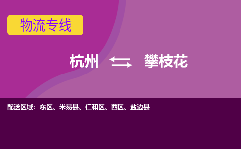 杭州到攀枝花物流专线-杭州到攀枝花货运（今日/热点线路）