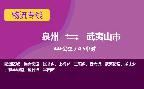 泉州到武夷山市物流专线-泉州到武夷山市货运（今日/热点线路）