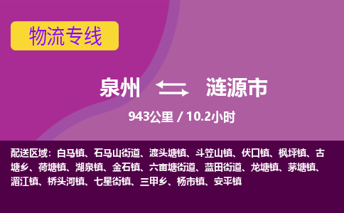 泉州到涟源市物流专线-泉州到涟源市货运（今日/热点线路）